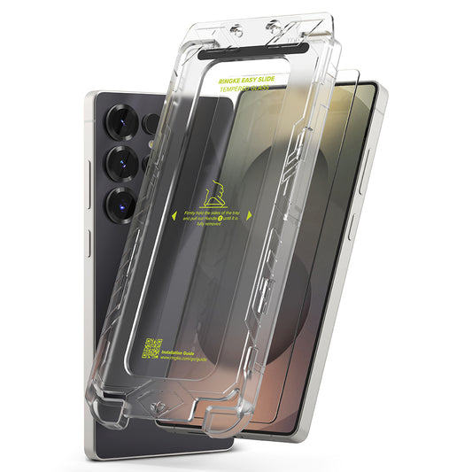 Ringke Easy Slide Screen Protector for Samsung Galaxy S25 Ultra S938, Tempered Glass, Full Glue, Set of 2 Pieces