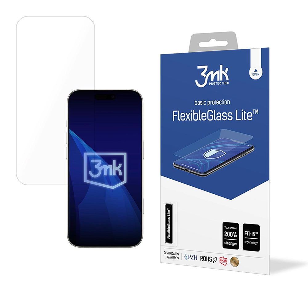 3MK FlexibleGlass Lite Screen Protector for Apple iPhone 17, Flexible Glass, Full Glue
