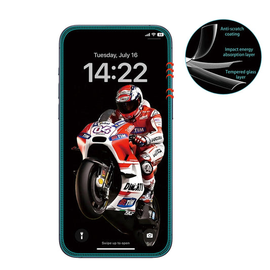 Anank 5X Reinforced Anti Crack Screen Protector for Apple iPhone 17 Pro Max, Tempered Glass, Full Glue, 3D, Black