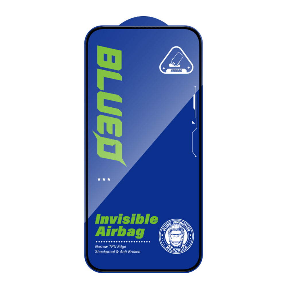 Blueo Anti-Broken Screen Protector Film for Apple iPhone 17 Pro Max / 16 Pro Max, Tempered Glass, Full Glue, Black