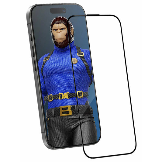 Blueo Crystal Anti-Scratch Screen Protector Applicator for Apple iPhone 17 Pro / 17 / 16 Pro, Tempered Glass, Full Glue, Black