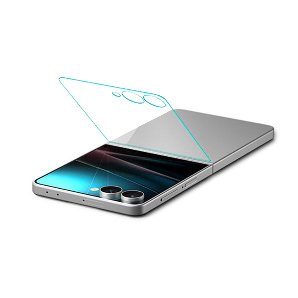 Spigen GlastR EZ FIT Exterior Screen Protector for Samsung Galaxy Z Flip8 F776 / Z Flip7 F766, Tempered Glass, Full Glue AGL09586