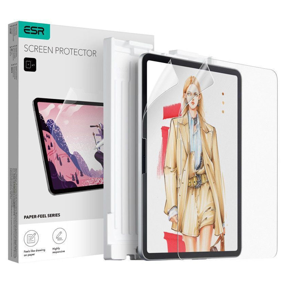 Matte ESR Paper Feel Screen Protector for Apple iPad Air 13 (2025) / Air 13 (2024), Plastic, Full Glue, Set of 2 Pieces