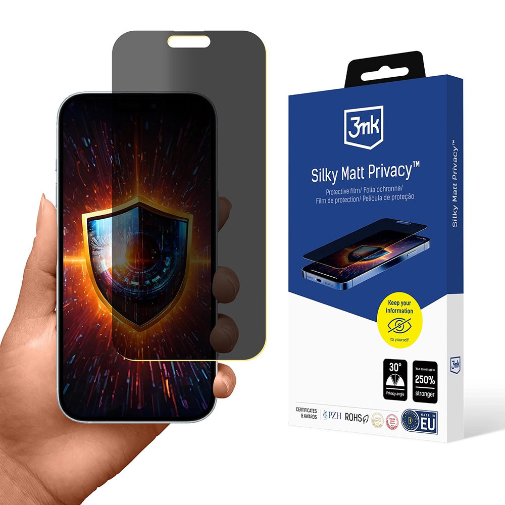 Matte Privacy Screen Protector 3MK Silky for Apple iPhone 17 Pro, Plastic