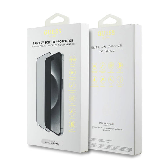 Privacy Screen Protector Guess for Apple iPhone 16 Pro, Tempered Glass, Full Glue, 2.5D, GUTGP16LBOKGCIP