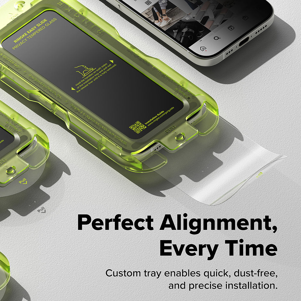 Privacy Screen Protector Ringke Easy Slide for Apple iPhone 18 Pro Max / 17 Pro Max, Tempered Glass, Full Glue, Set of 2 pieces