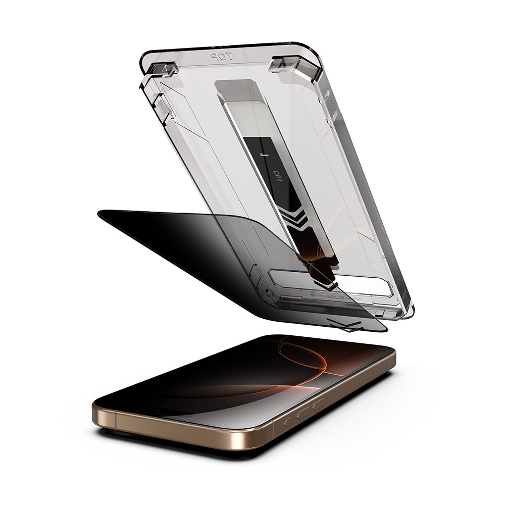 Privacy Screen Protector Techsuit TitanGlass for Apple iPhone 17 / 16 Pro, Tempered Glass, Full Glue