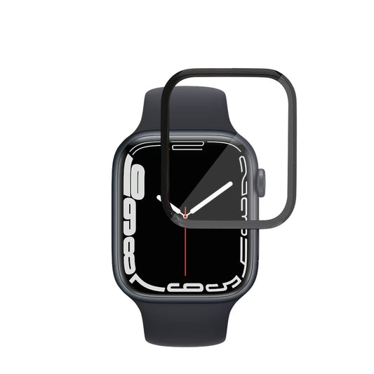 Techsuit Nano Flex Screen Protector for Apple Watch Series 9 / 8 / 7 45mm, Plastic, Set of 2 pieces, Black