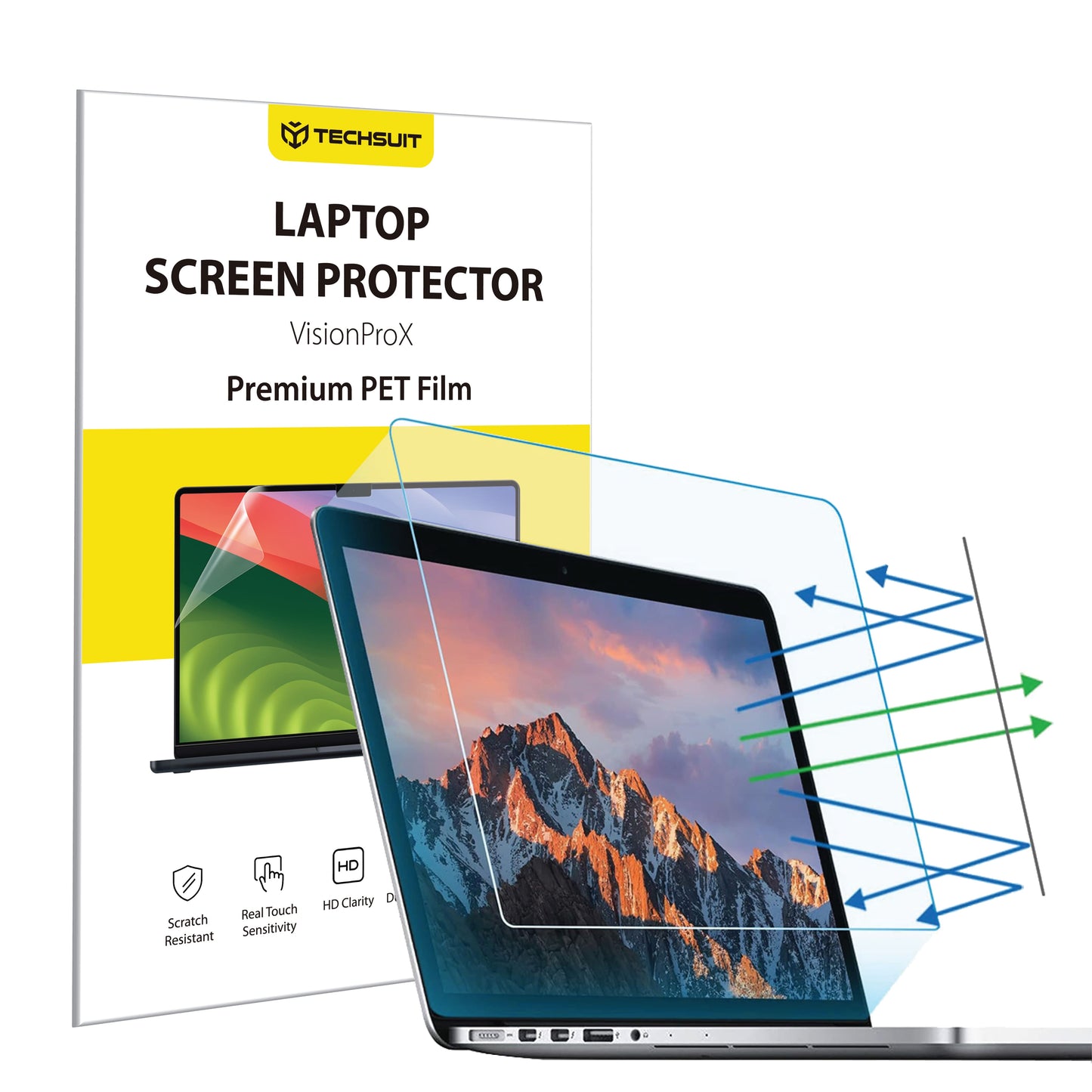 Anti Blue Light Techsuit VisionProX Screen Protector for 14inch Laptop, Plastic