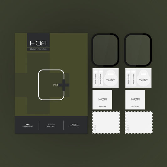 Protective Cover HOFI Hybrid PRO+ for Apple Watch 45mm Series, Set 2 pieces, Plastic, Black