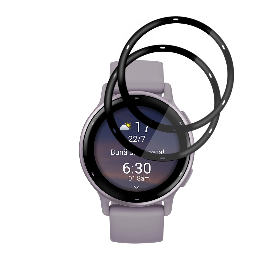 Techsuit Nano Flex Protection Film for Garmin Vivoactive 5, Set of 2 pieces, Plastic, Black
