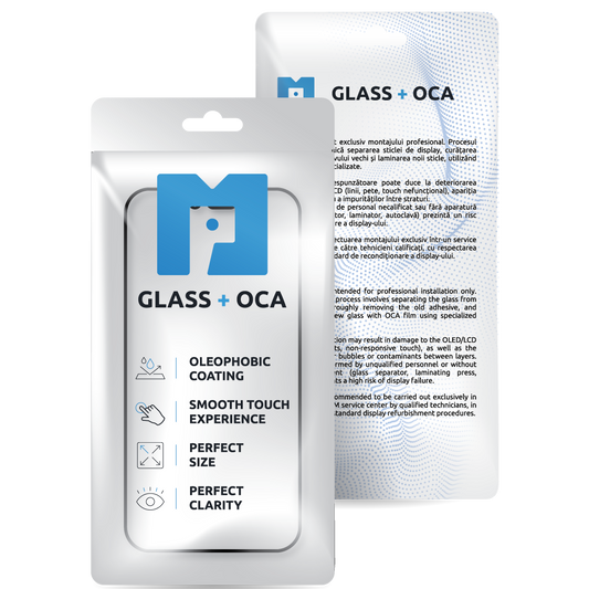 Screen Glass + OCA MP compatible with Apple iPhone 16, Black