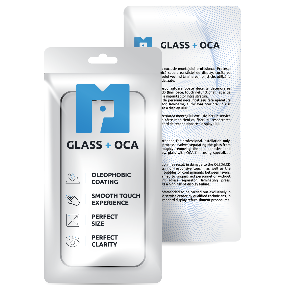 Screen Glass + OCA MP compatible with Apple iPhone 15 Pro, Black