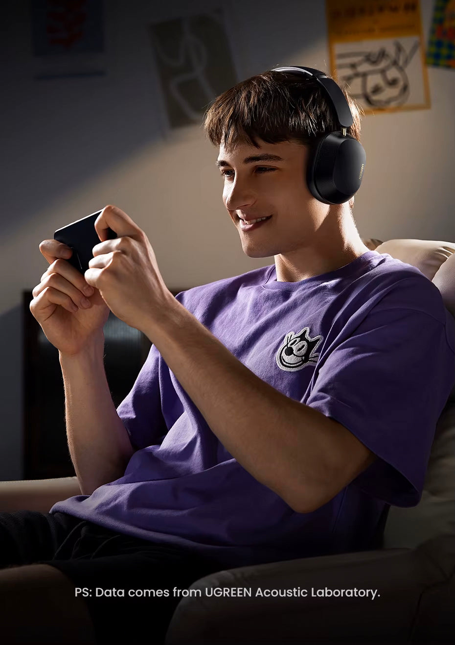UGREEN HiTune Max5C HP203 Bluetooth Handsfree, A2DP, ANC, Black