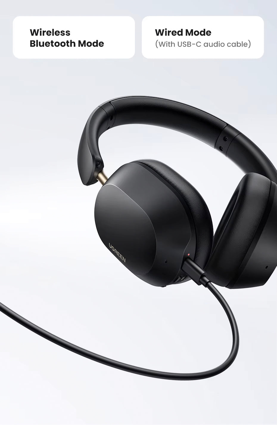 UGREEN HiTune Max5C HP203 Bluetooth Handsfree, A2DP, ANC, Black