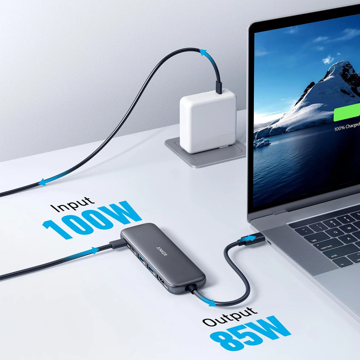 Anker 332 USB-C Hub, 2 x USB-A - 2 x USB-C - 1 x HDMI, Gray A8355H11