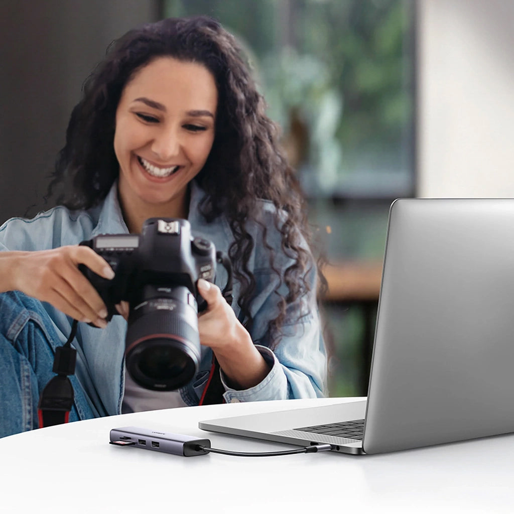UGREEN CM512 USB-C Hub (90568), 2 x USB-A 3.0 - 1 x USB-C - 1 x HDMI - 1 x RJ45 - 1 x SD - 1 x microSD, Gray