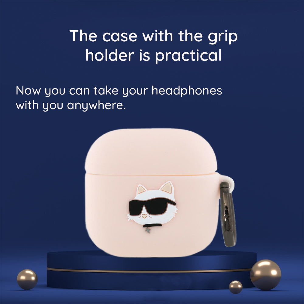 Karl Lagerfeld 3D Karl & Choupette's Heads Case for Apple AirPods 4, Black