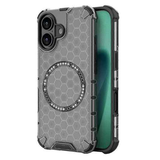 MagSafe Case for Apple iPhone 17, Techsuit, HoneyComb Shield, Black
