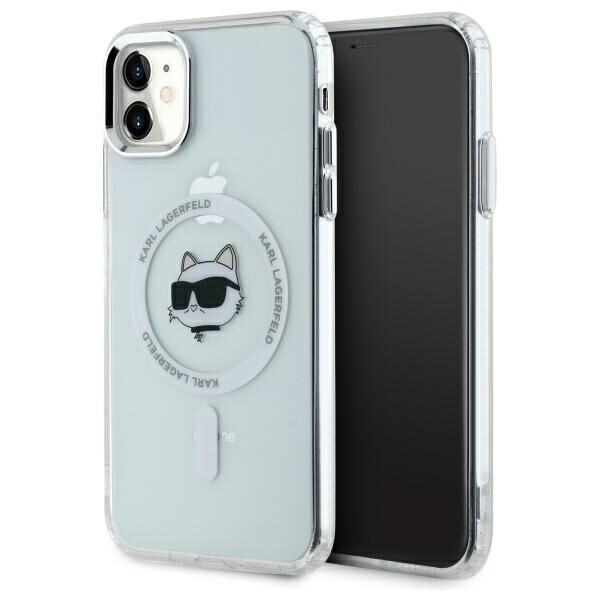 MagSafe Case for Apple iPhone 11, Karl Lagerfeld, IML Metal Choupette's Head, White