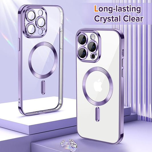 MagSafe Case for Apple iPhone 12 Pro Max, Techsuit, Luxury Crystal, Light Purple