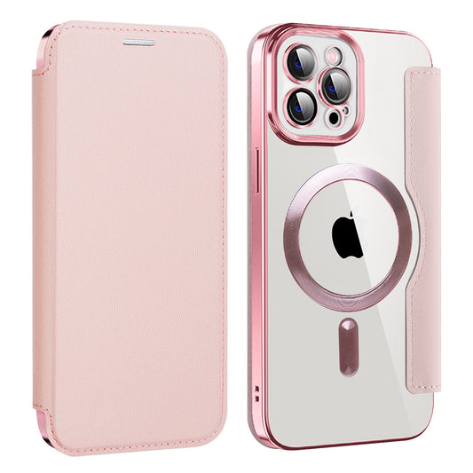 MagSafe Case for Apple iPhone 12 Pro Max, Techsuit, SmartMag Book, Pink