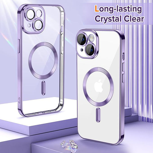 MagSafe Case for Apple iPhone 14, Techsuit, Luxury Crystal, Light Purple