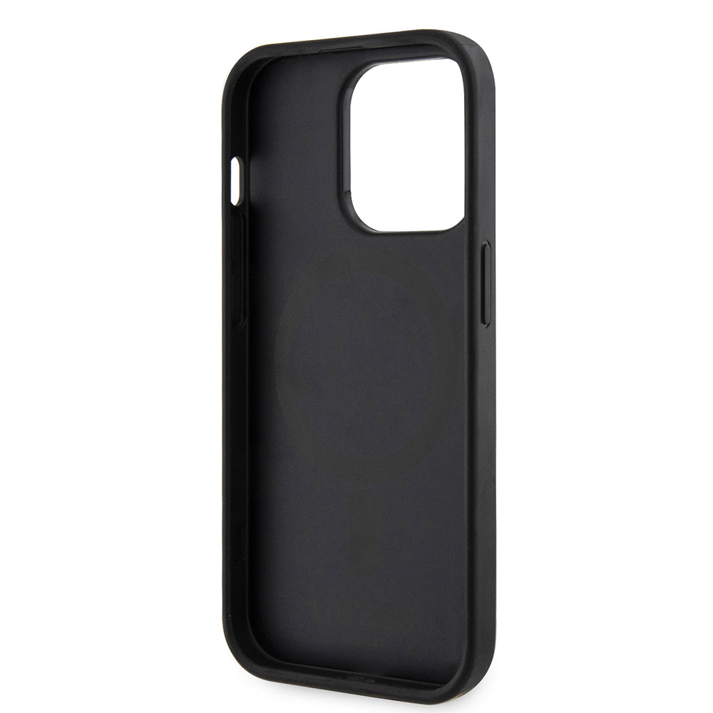 MagSafe Case for Apple iPhone 15 Pro, Guess, 4G Printed Stripes, Black