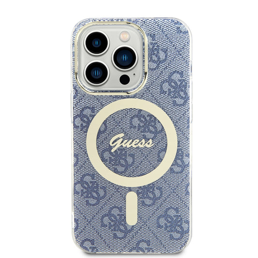 MagSafe Case for Apple iPhone 15 Pro, Guess, IML 4G, Blue