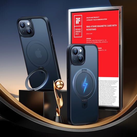 MagSafe Case for Apple iPhone 15, Torras, Ostand, Black