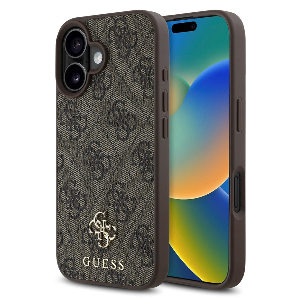MagSafe Case for Apple iPhone 16, Guess, 4G Classic, Brown