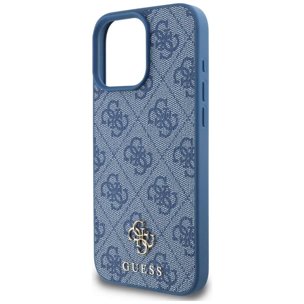 MagSafe Case for Apple iPhone 16 Pro Max, Guess, 4G Small and Classic Logo, Blue
