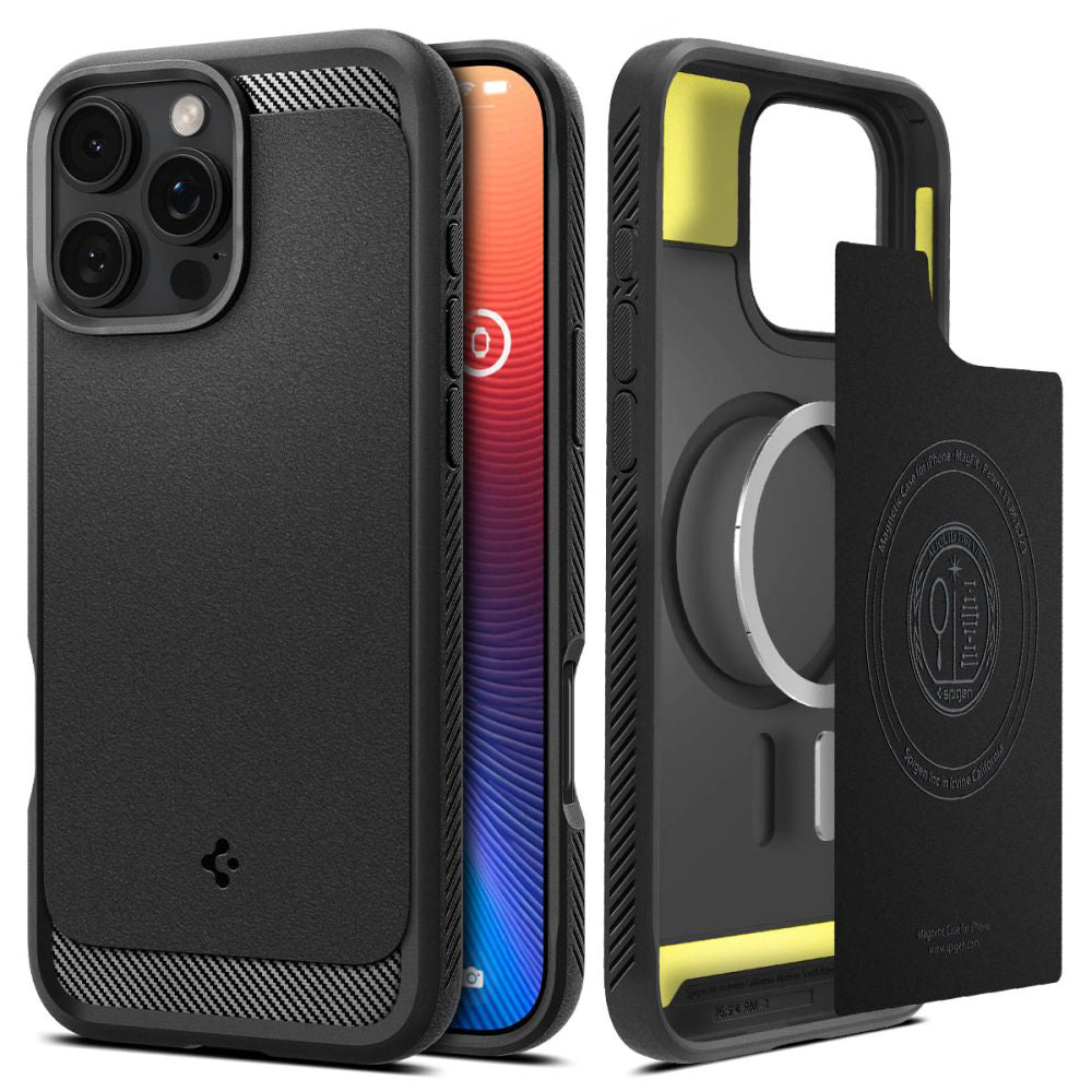 MagSafe Case for Apple iPhone 16 Pro, Spigen, Rugged Armor, Matte Black ACS08115