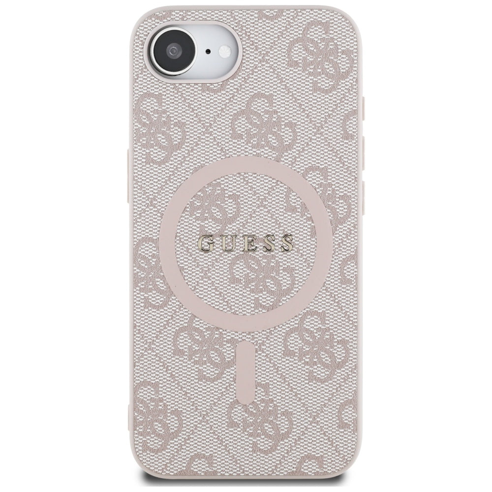 MagSafe Case for Apple iPhone 17e / 16e, Guess, 4G Ring Classic Logo, Pink