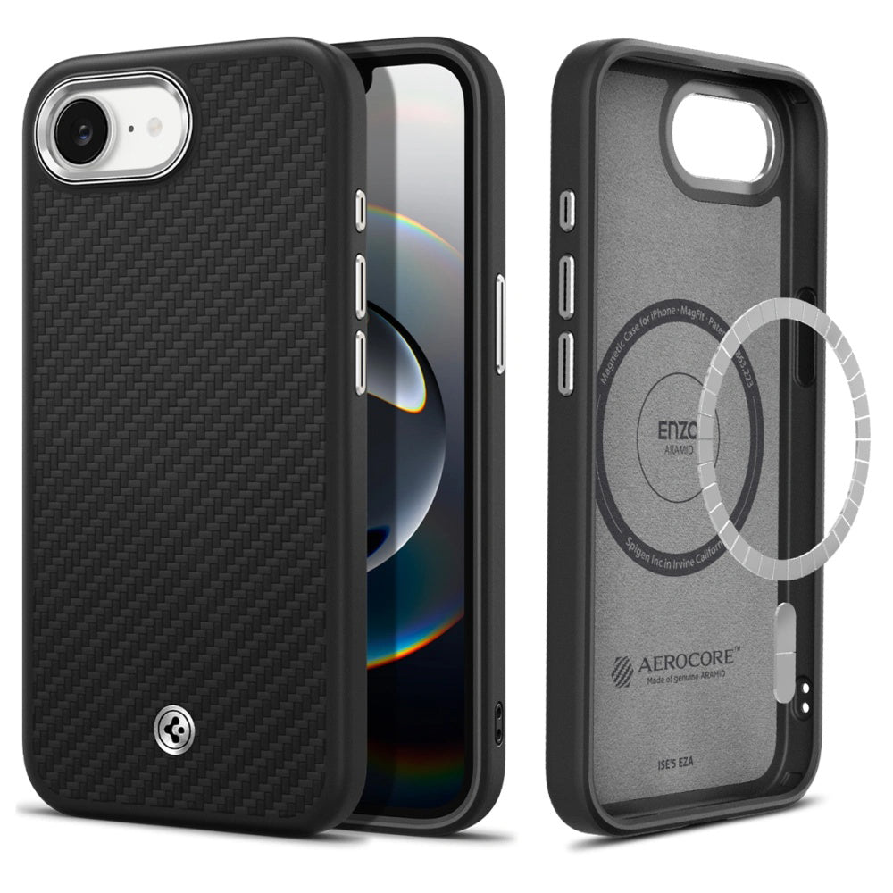 MagSafe Case for Apple iPhone 17e / 16e, Spigen, Enzo Aramid, Matte Black