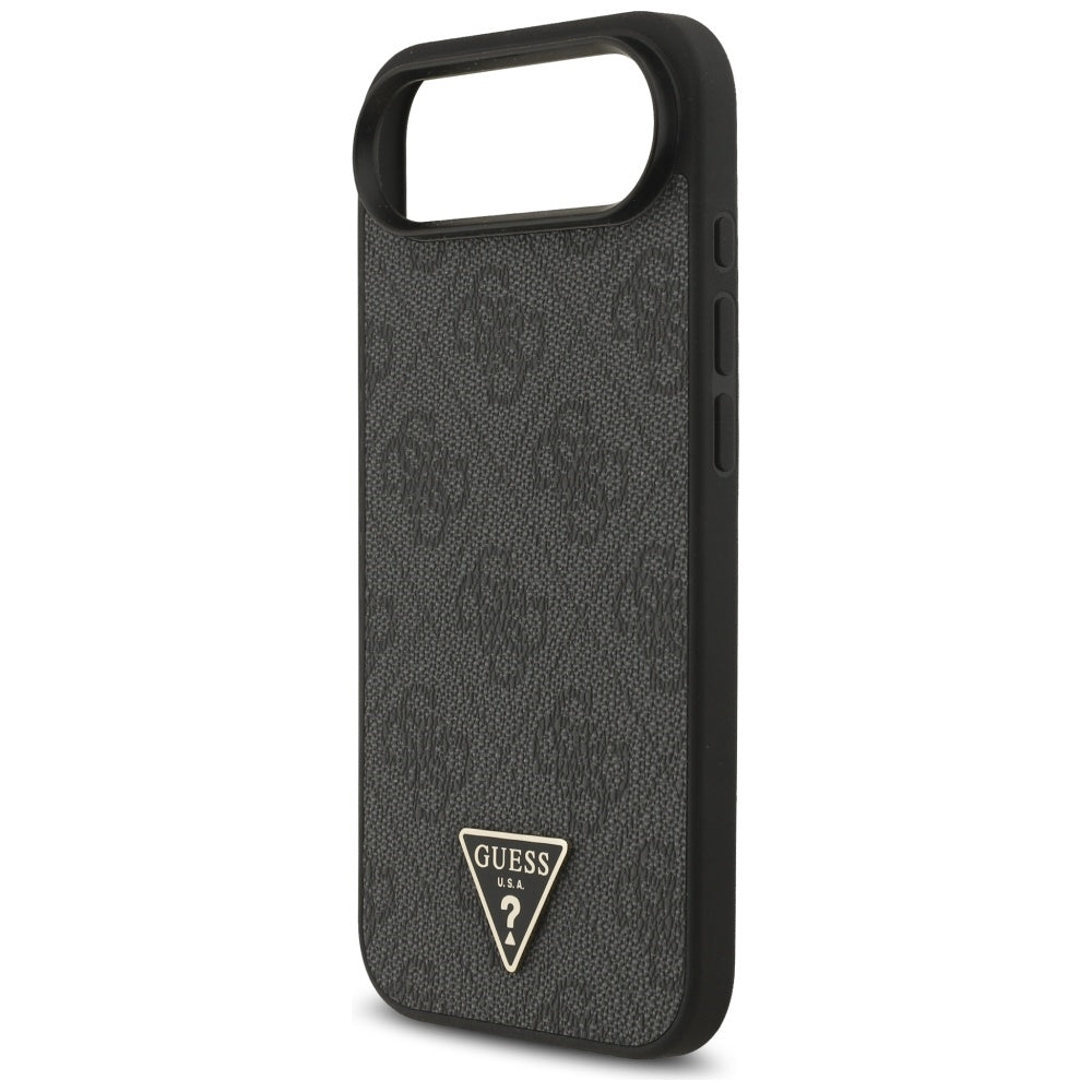 MagSafe Case for Apple iPhone 17 Air, Guess, 4G Triangle Logo with Cord Strap, Black