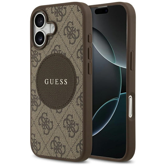 MagSafe Case for Apple iPhone 17, Guess, 4G Circle Classic Logo, Brown