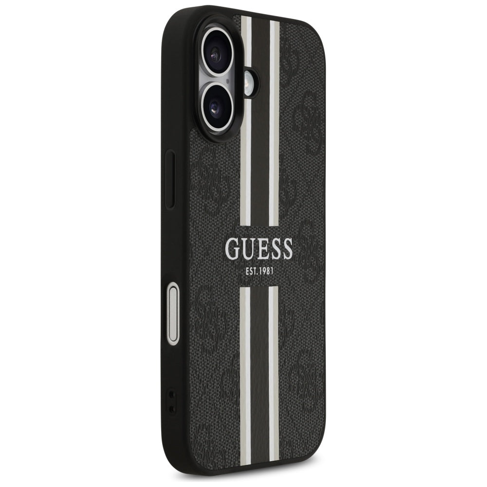 MagSafe Case for Apple iPhone 17, Guess, 4G Printed Stripes, Black