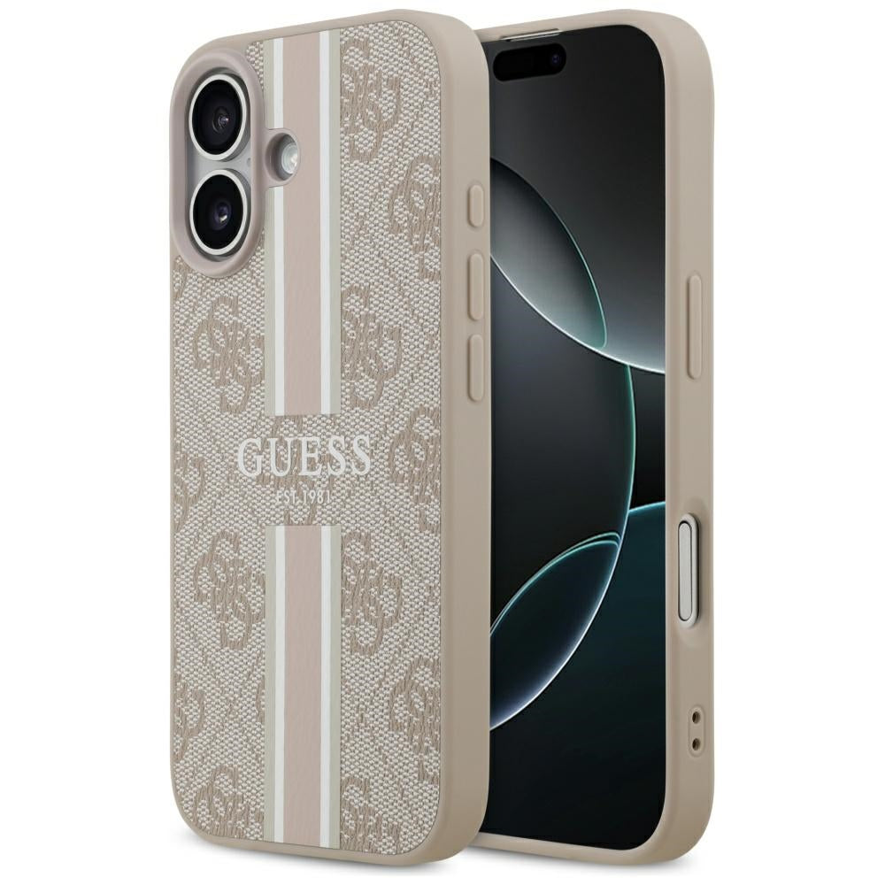 MagSafe Case for Apple iPhone 17, Guess, 4G Printed Stripes, Pink