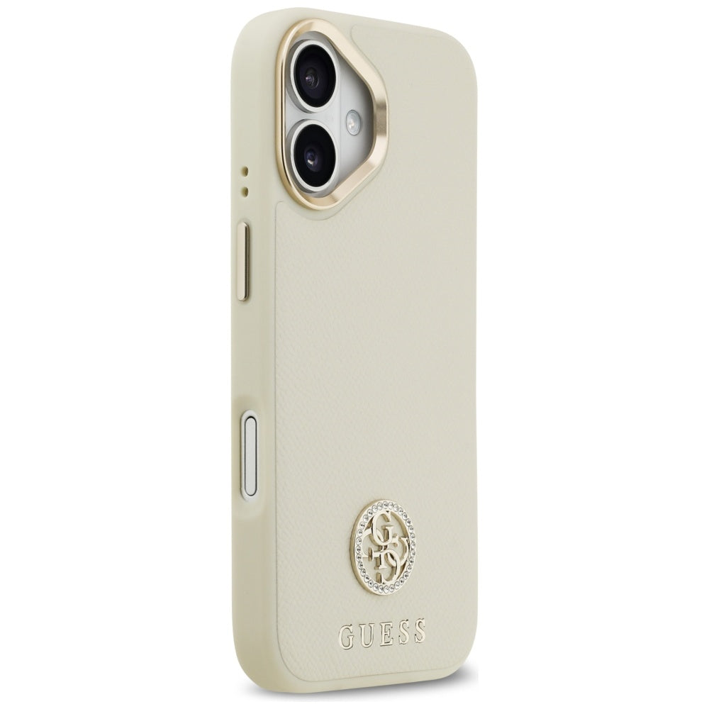 MagSafe Case for Apple iPhone 17, Guess, Grained Strass Logo, Beige