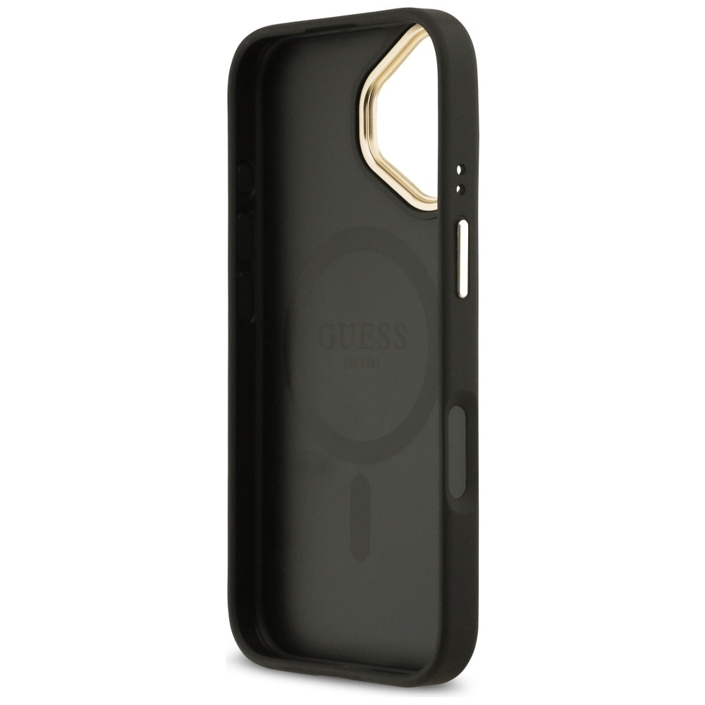 MagSafe Case for Apple iPhone 17, Guess, Grained Strass Logo, Black