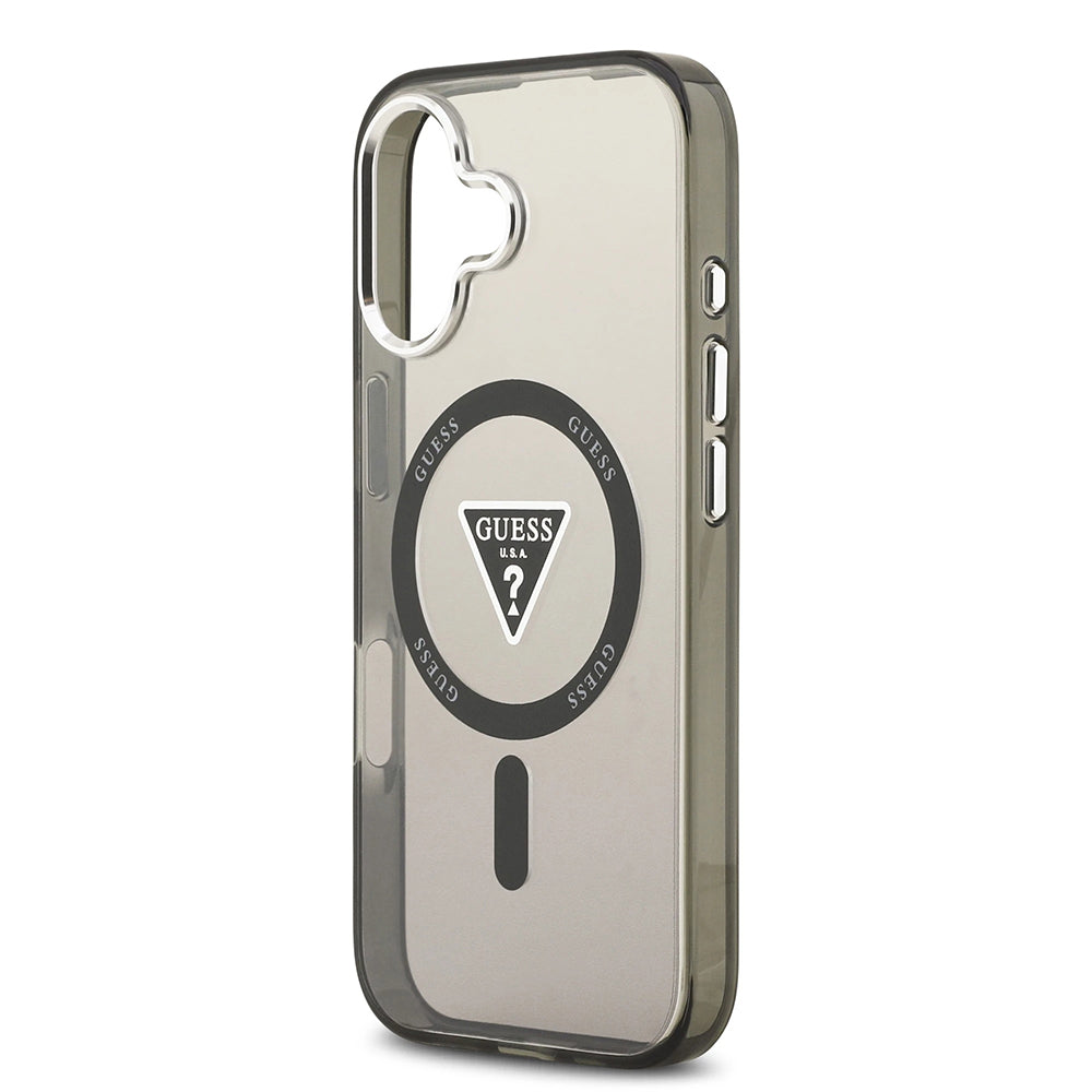 MagSafe Case for Apple iPhone 17, Guess, IML Gradient Triangle Logo, Black