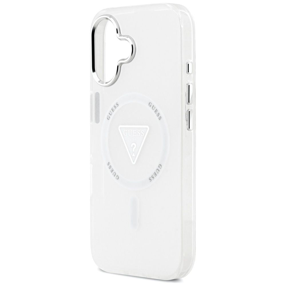 MagSafe Case for Apple iPhone 17, Guess, IML Gradient Triangle Logo, Transparent
