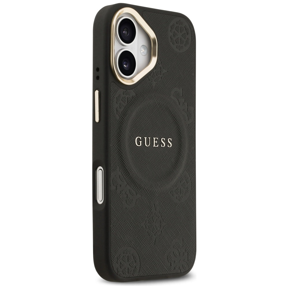MagSafe Case for Apple iPhone 17, Guess, Peony Hot Stamp, Black