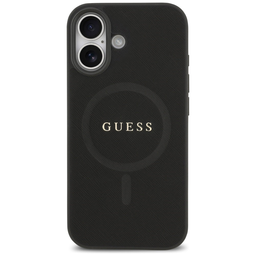 MagSafe Case for Apple iPhone 17, Guess, Saffiano Classic Logo, Black