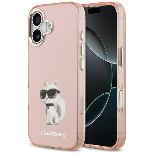 MagSafe Case for Apple iPhone 17, Karl Lagerfeld, IML Aquarelle Logo Choupette, Pink