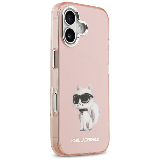 MagSafe Case for Apple iPhone 17, Karl Lagerfeld, IML Aquarelle Logo Choupette, Pink