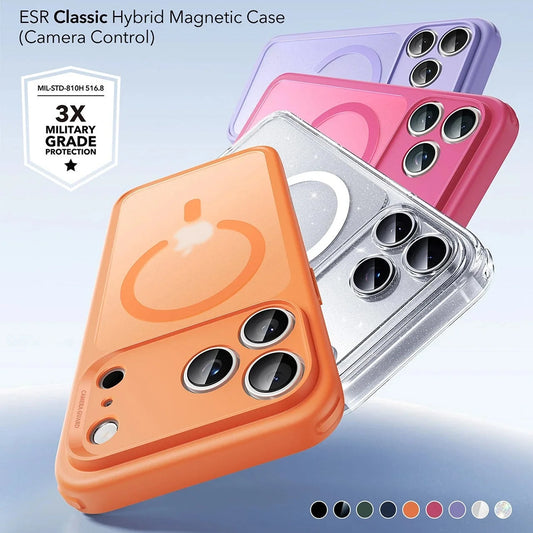 MagSafe Case for Apple iPhone 17 Pro, ESR, Classic Hybrid Shimmer, Transparent