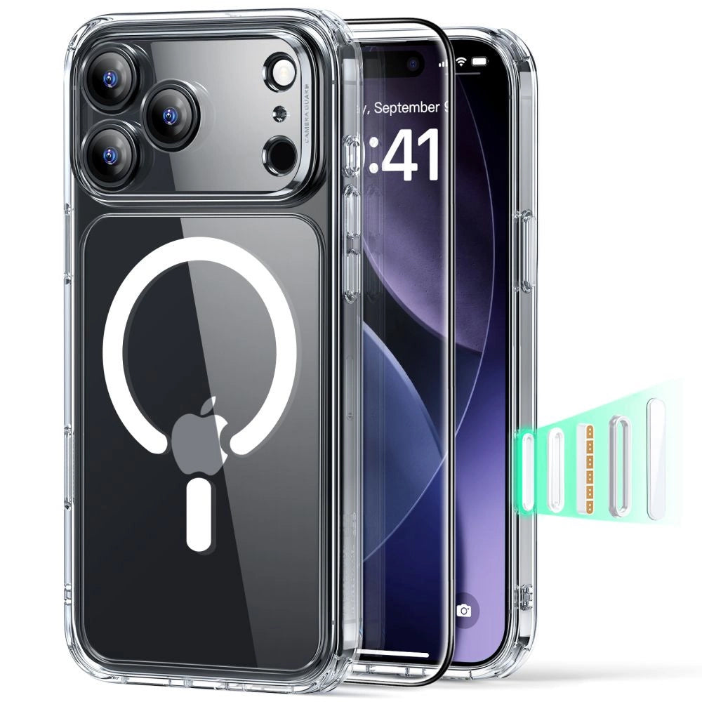 MagSafe Case for Apple iPhone 17 Pro, ESR, Classic Hybrid with Screen Protector, Transparent