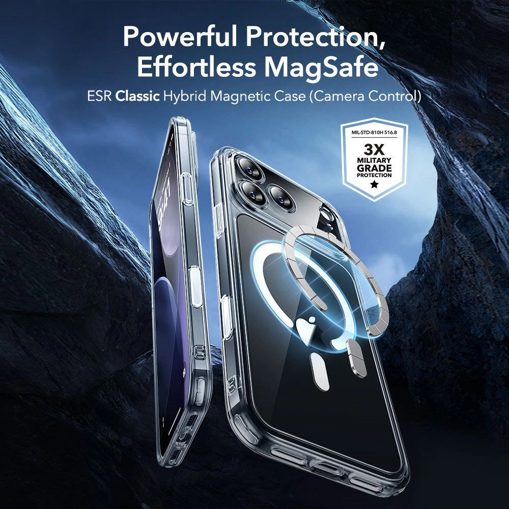 MagSafe Case for Apple iPhone 17 Pro, ESR, Classic Hybrid with Screen Protector, Transparent